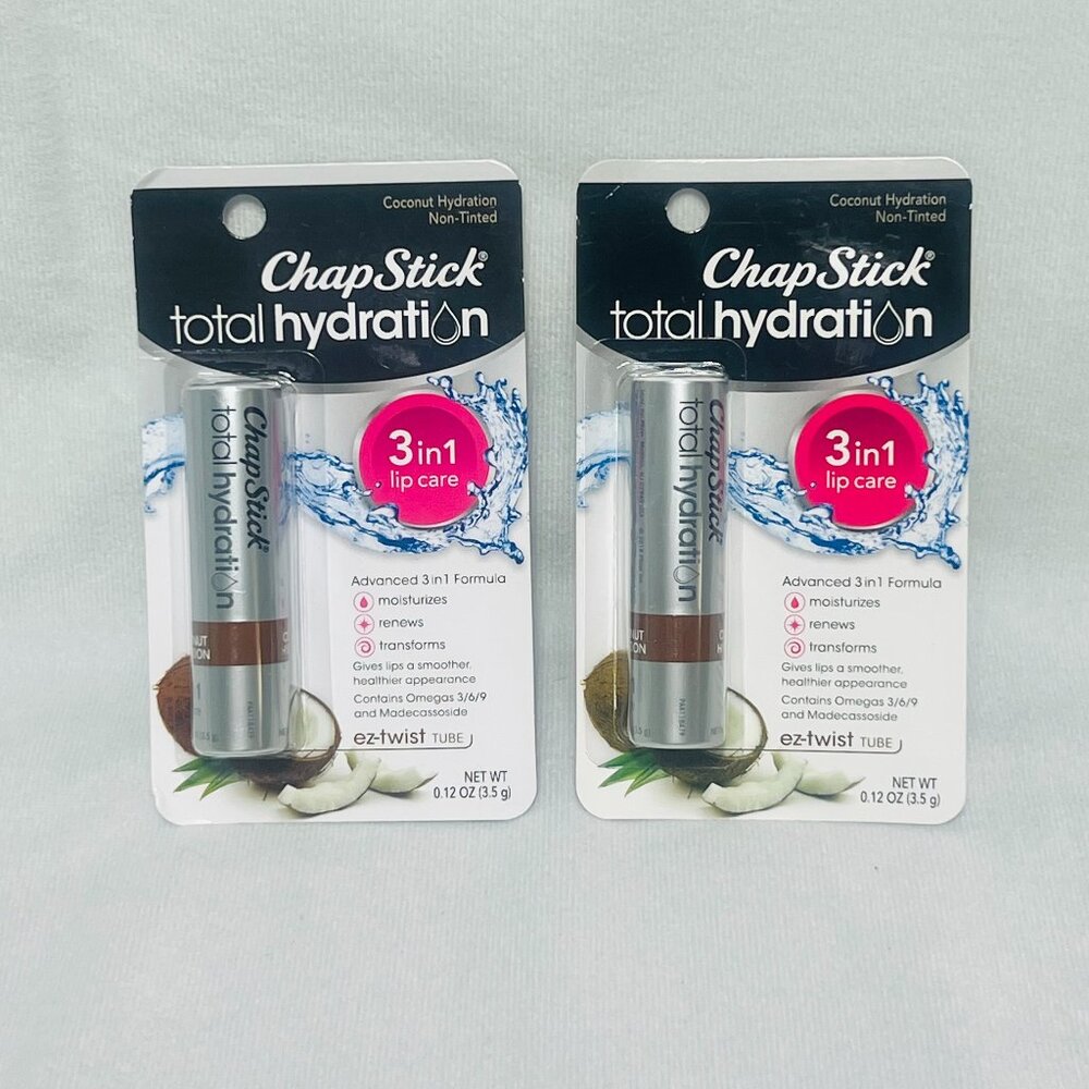 Chapstick Total Hydration Soothing Coconut Natural 2 Pack Two Pack